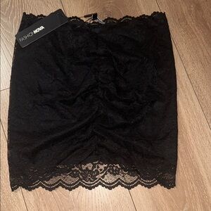 Fashion Nova Black Lace Mini Skirt